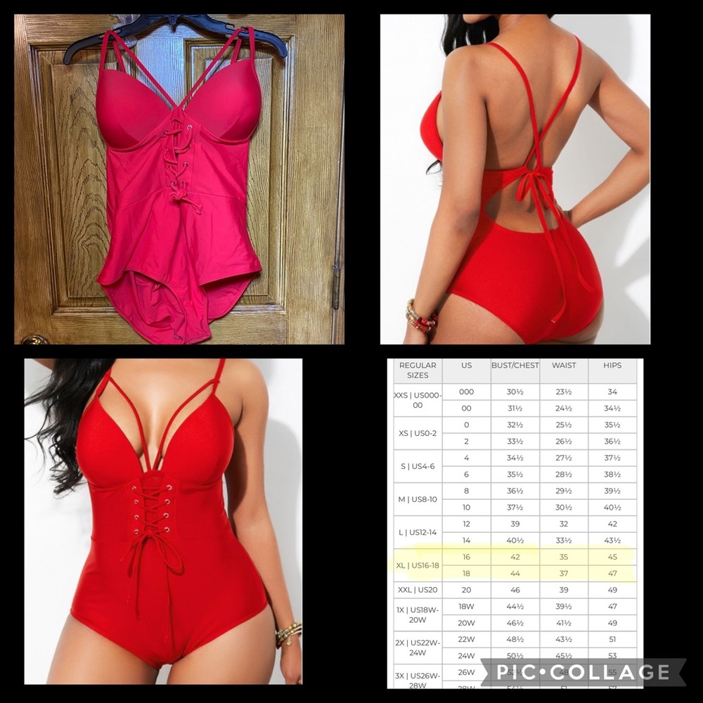 New w/o tags red sexy one piece swim XXL